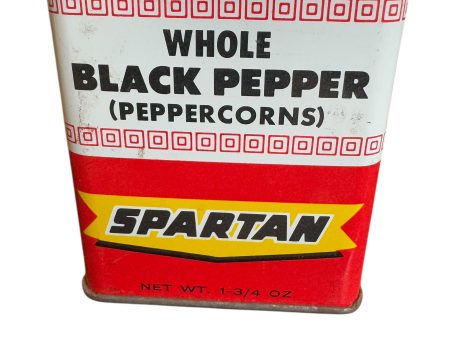 Vintage Spartan Whole Black Pepper 1 3 4 Oz Spice Tin Grand Rapids MI Fashion