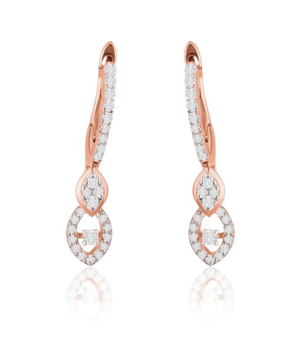 Diamond Radiant Foliage Earrings Cheap