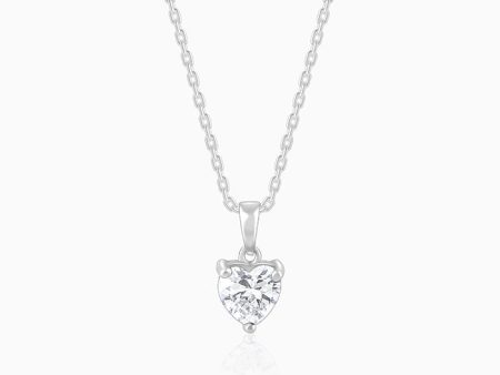 Anushka Sharma Silver Solitaire Heart  Pendant with Link Chain For Sale