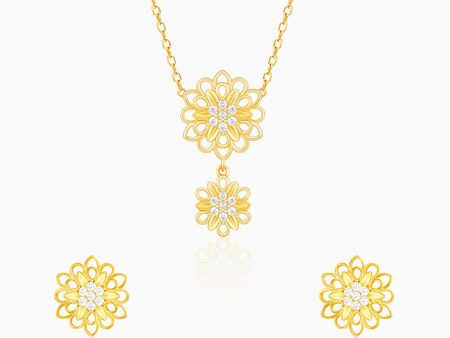 Golden Blooming Flower Set Of Two Supply