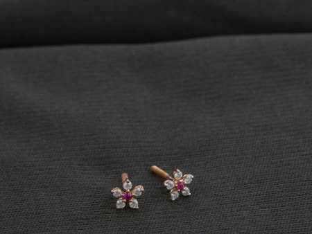 Diamond Catharanthus roseus Earrings Hot on Sale