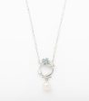 Dangling Pearl with Round  Necklace (Silver) For Cheap