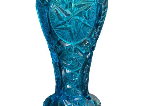 EAPG Blue Glass 9  Vase For Discount