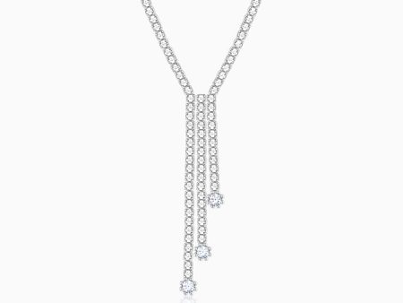 Silver Zirconia Lariat Necklace Sale