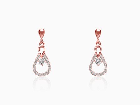 Rose Gold Zircon Drop Earrings Cheap