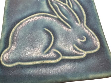 Pewabic 2011 Blue Bunny Rabbit Tile Cheap