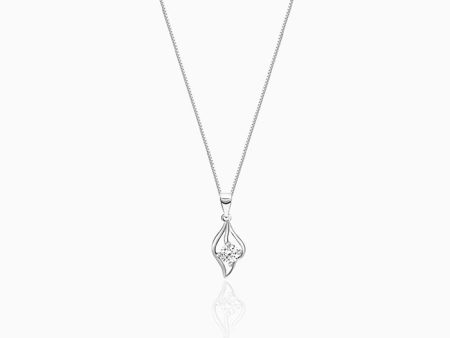 Anushka Sharma Silver Falling Dew Pendant with Box Chain For Cheap