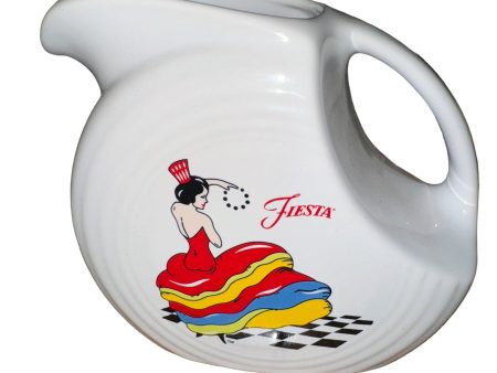 Fiesta Colorful Dancing Lady Large Disk Pitcher on White NWT For Cheap