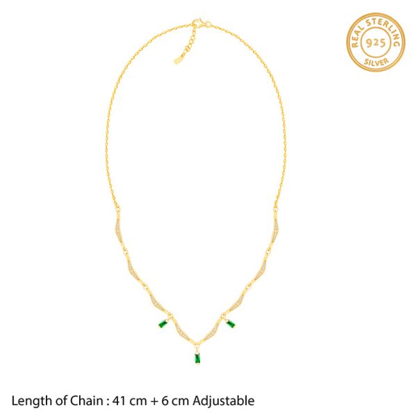 Golden Emerald Tranquility Necklace on Sale