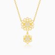 Golden Blooming Flower Necklace Online Sale