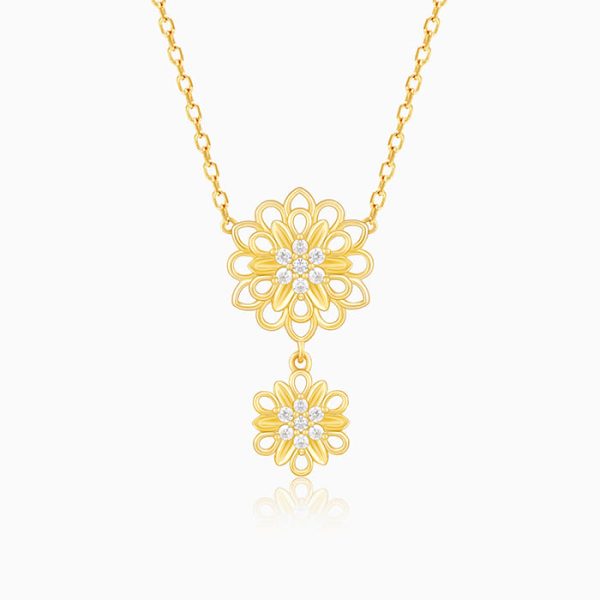 Golden Blooming Flower Necklace Online Sale