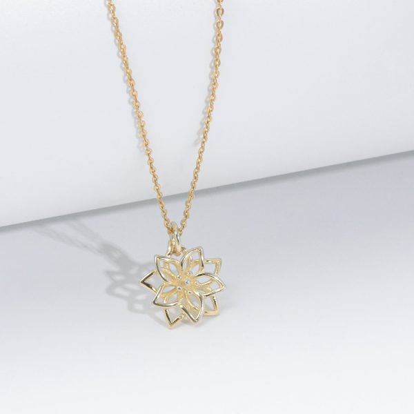 Golden Blooming Flower Pendant Online Sale