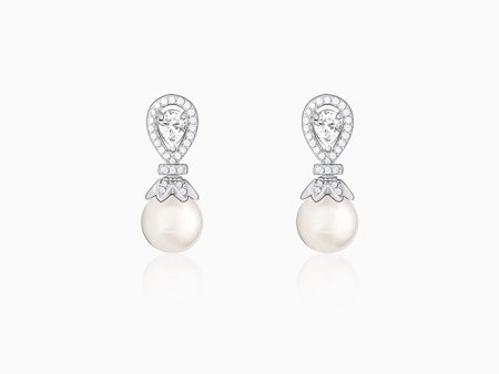 Zircon Pearl Drop Earrings Online