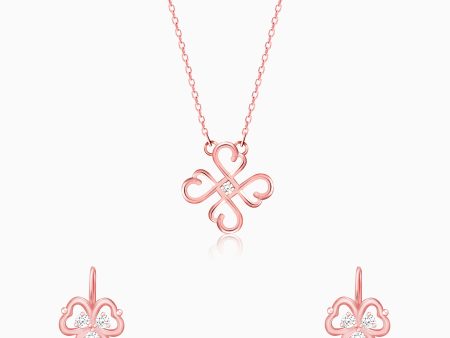 Rose Gold Clover Set For Cheap