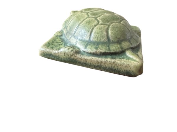 Pewabic Green 2010 3x3 Turtle Tile   Paperweight Discount