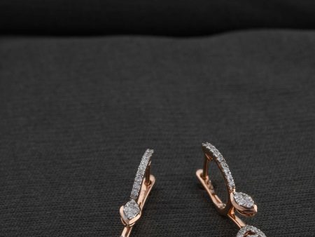 Diamond Radiant Foliage Earrings Cheap