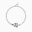 Oxidised Silver Leaf Bracelet For Discount