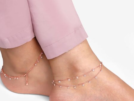 Rose Gold Layered Queen s Anklet For Discount