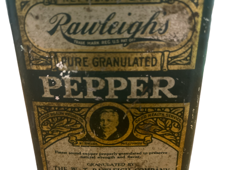 Vintage Rawleighs Spice Tin Pepper 8oz LARGE FREEPORT IL Co. Hot on Sale