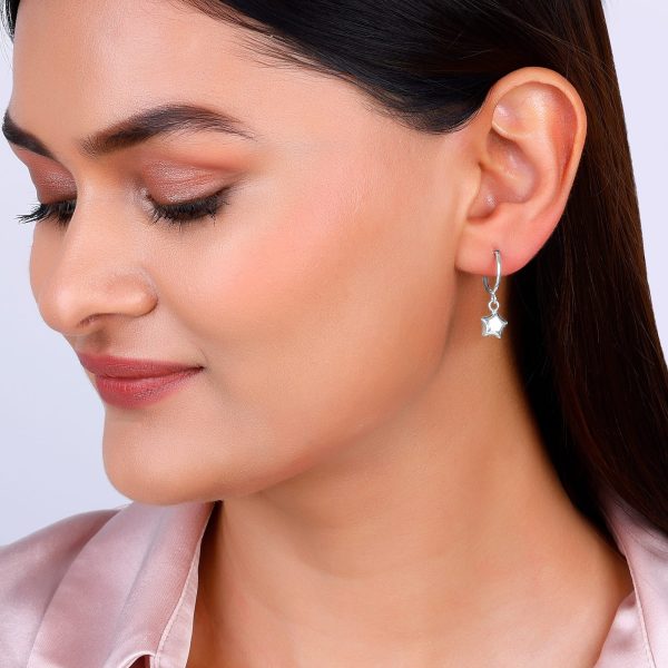 Silver Mini Star Hoop Earrings Online Hot Sale