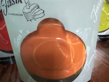 Fiesta Ornament Embossed Disk Pitcher Tangerine  HLCCA Hot on Sale