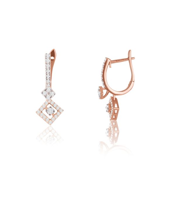 Diamond Exquisite Carvings Earrings Discount