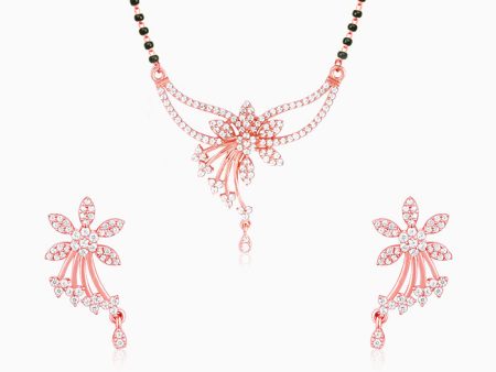 Rose Gold Floral Love Bond Mangalsutra Set For Sale