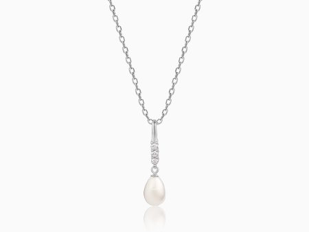 Anushka Sharma Silver Drop of Pearl Pendant with Link Chain For Cheap