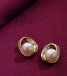 Classic Pearl Earrings (Brass) Cheap