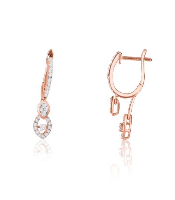 Diamond Radiant Foliage Earrings Cheap