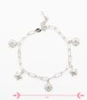 Bulky Chain Floral Bracelet (Silver) Supply