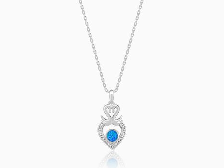 Silver Swan Heart Pendant With Link Chain Discount