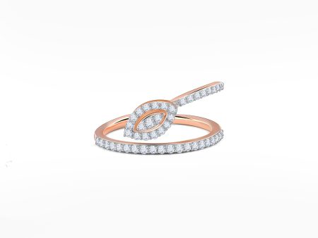 Rose Gold Wavy Bud Diamond Ring Online