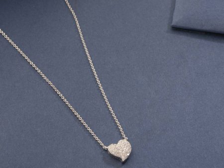 Distinctive Silver Plated Heart Necklace (Brass) For Discount