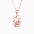 Rose Gold Pearlescent Cuddle Pendant With Link Chain Fashion