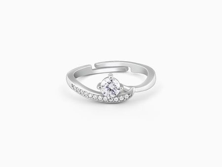 Anushka Sharma Silver Zircon Embrace Ring For Sale