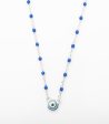 Blue Beaded Radiant Necklace (Silver) For Discount