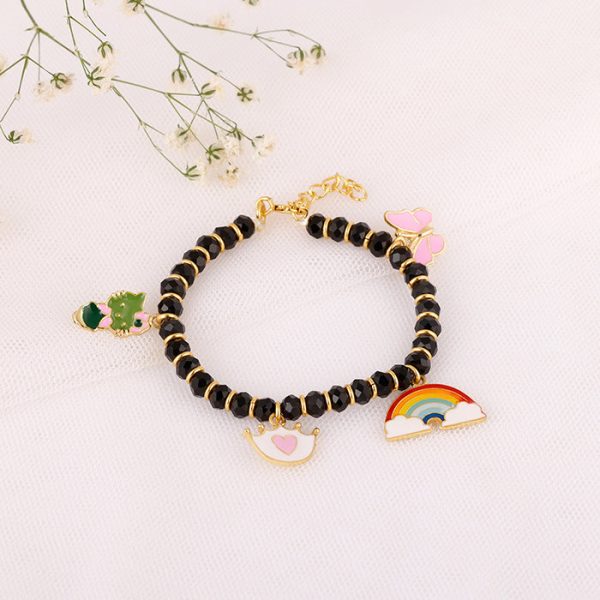 Golden Colourful Charm Infant Bracelet (0-18 months) Hot on Sale