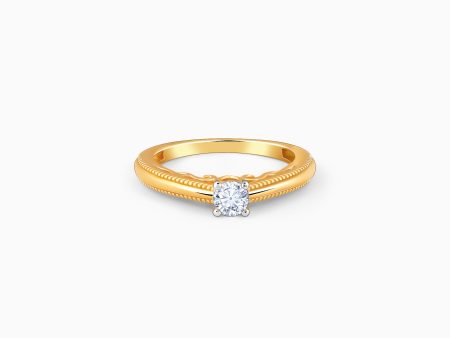 Gold Aurora Solitaire Diamond Ring Fashion