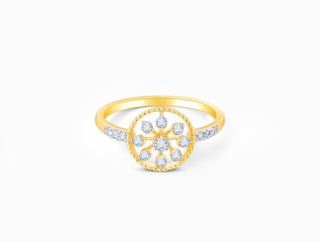 Gold Blossoming Flower Diamond Ring Cheap