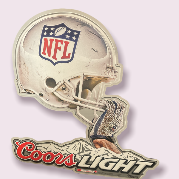 COORS LIGHT Beer Bar Embossed Metal sign NFL FOOTBALL 23  TALL Online