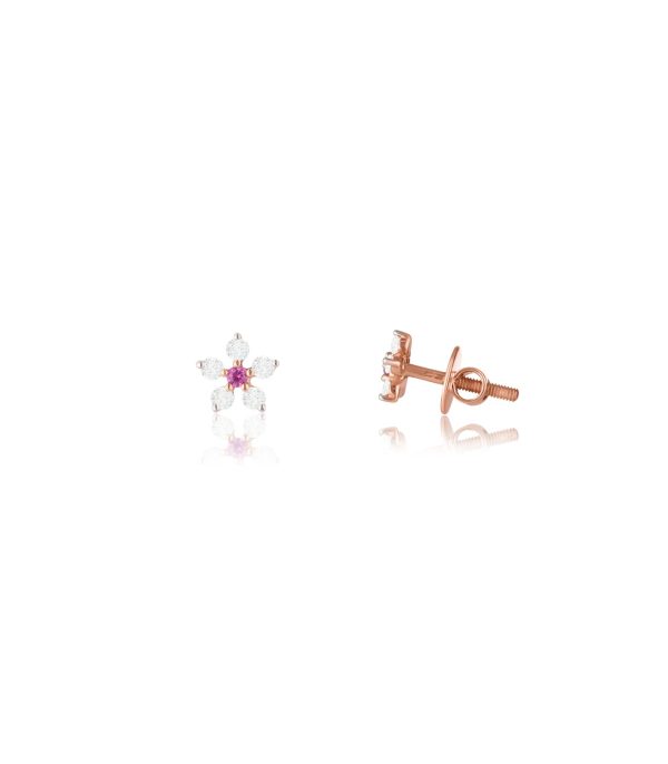 Diamond Catharanthus roseus Earrings Hot on Sale