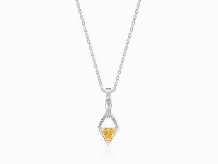 Silver Yellow Prism Pendant with Link Chain Online Hot Sale