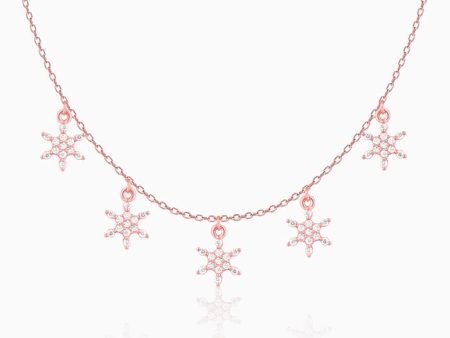 Rose Gold Frost Charm Necklace on Sale