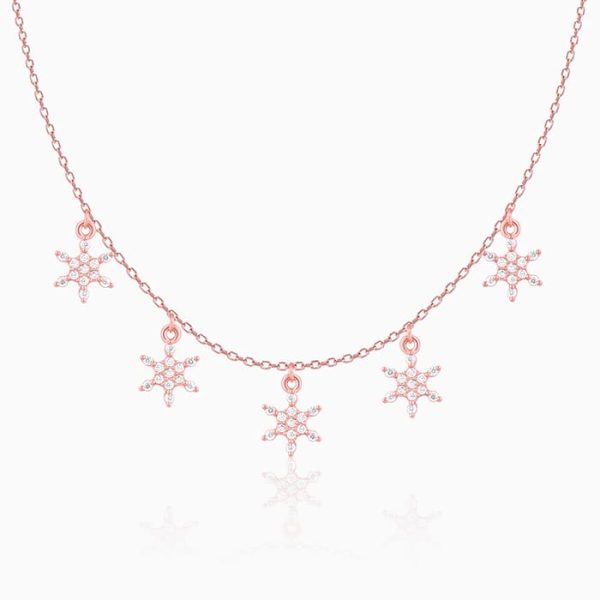 Rose Gold Frost Charm Necklace on Sale