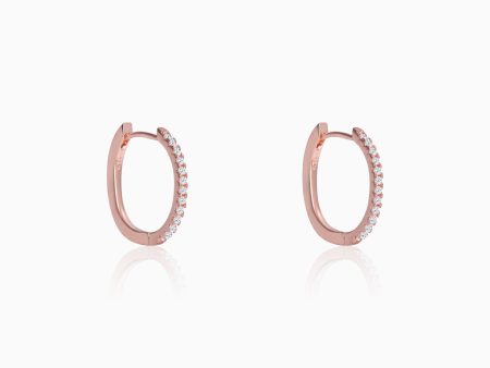 Rose Gold Shining Hoop Earrings Cheap