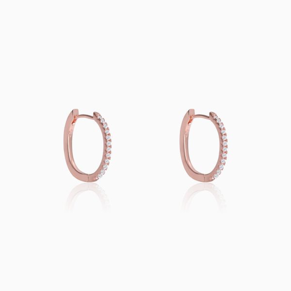 Rose Gold Shining Hoop Earrings Cheap