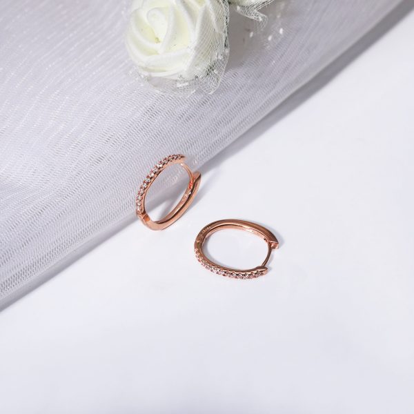 Rose Gold Shining Hoop Earrings Cheap