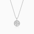 Silver Zircon Tree of Life Pendant with Link Chain Discount