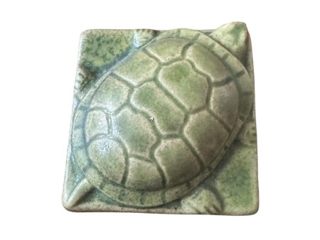 Pewabic Green 2010 3x3 Turtle Tile   Paperweight Discount